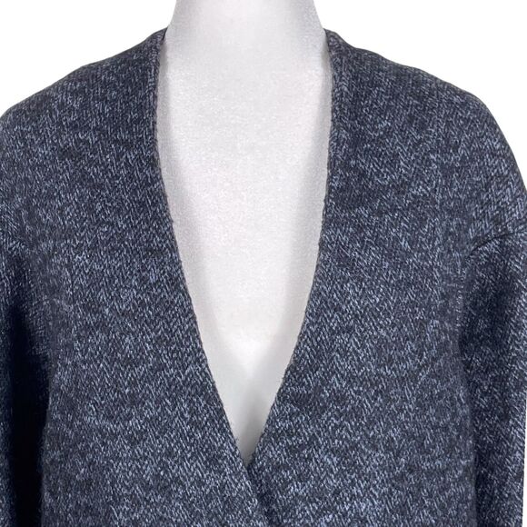 See By Chloe Collarless Cocoon Wool Alpaca Jacket Gray Herringbone Size 4 - Picture 4 of 16